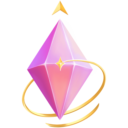 Étoile de l’âme, symbole rose entouré d’un anneau doré.