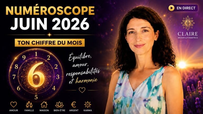 Claire Thomas sur l’affiche du Numéroscope de juin 2026, avec une roue de nombres et le chiffre 6.